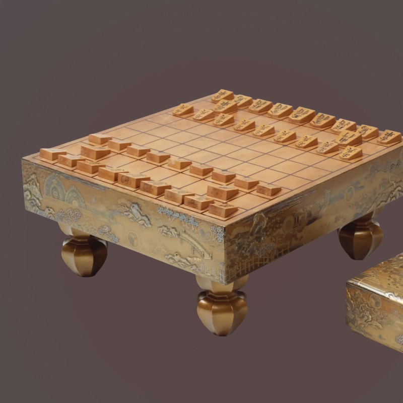 Butterfly lacquer shogi board and piece box