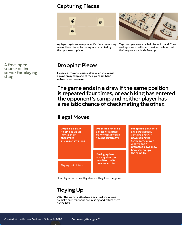 Captured shogi pieces kept beside the board